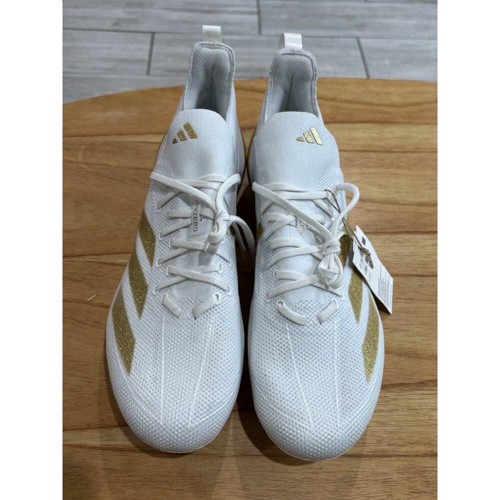 Adidas ADIZERO ELECTRIC+ White Gold Football Cleats IE3287 Men’s Size 14